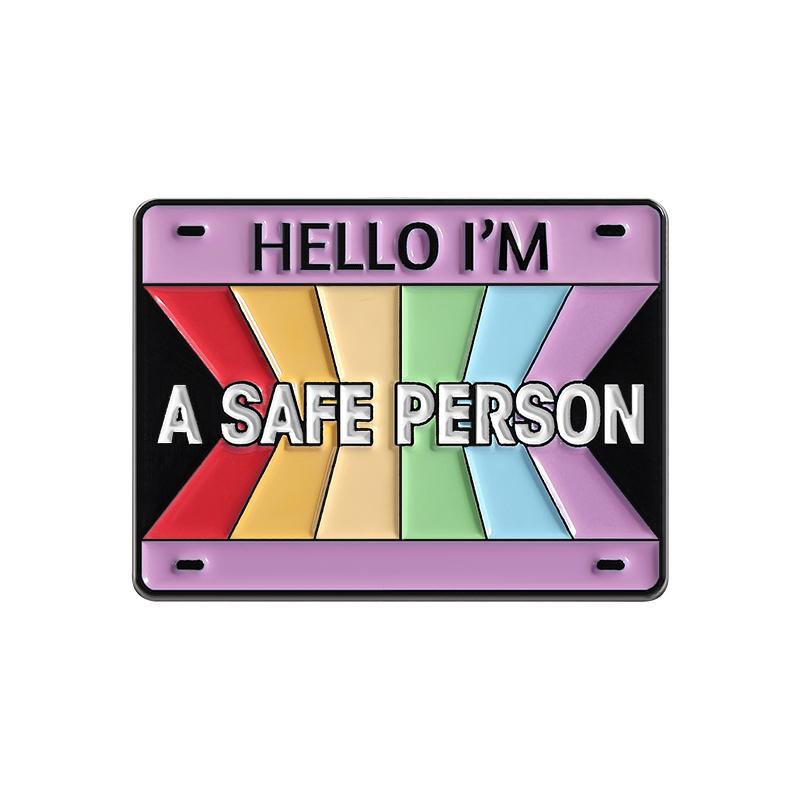 LGBTQ Rainbow Enamel Pin You’re Safe With Me Pride Metal Brooches Lapel Badges Jewelry Gift for Gay Homosex Lesbian Friends