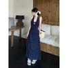 French Lace Sleeveless Neck Floral Dress Children's Summer Seaside Beautiful Waist Suspender Skirt Hip Wrap Dress