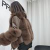 Fashion Sheepskin Coat Genuine Womens Fox Fur Winter