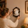 Retro Wall Lamp Halloween Ghost Lamp Gothic Resin 3D Frame Art Led Candle Light Vintage Sculpture with LED for Living Room Home Decor Cute Night