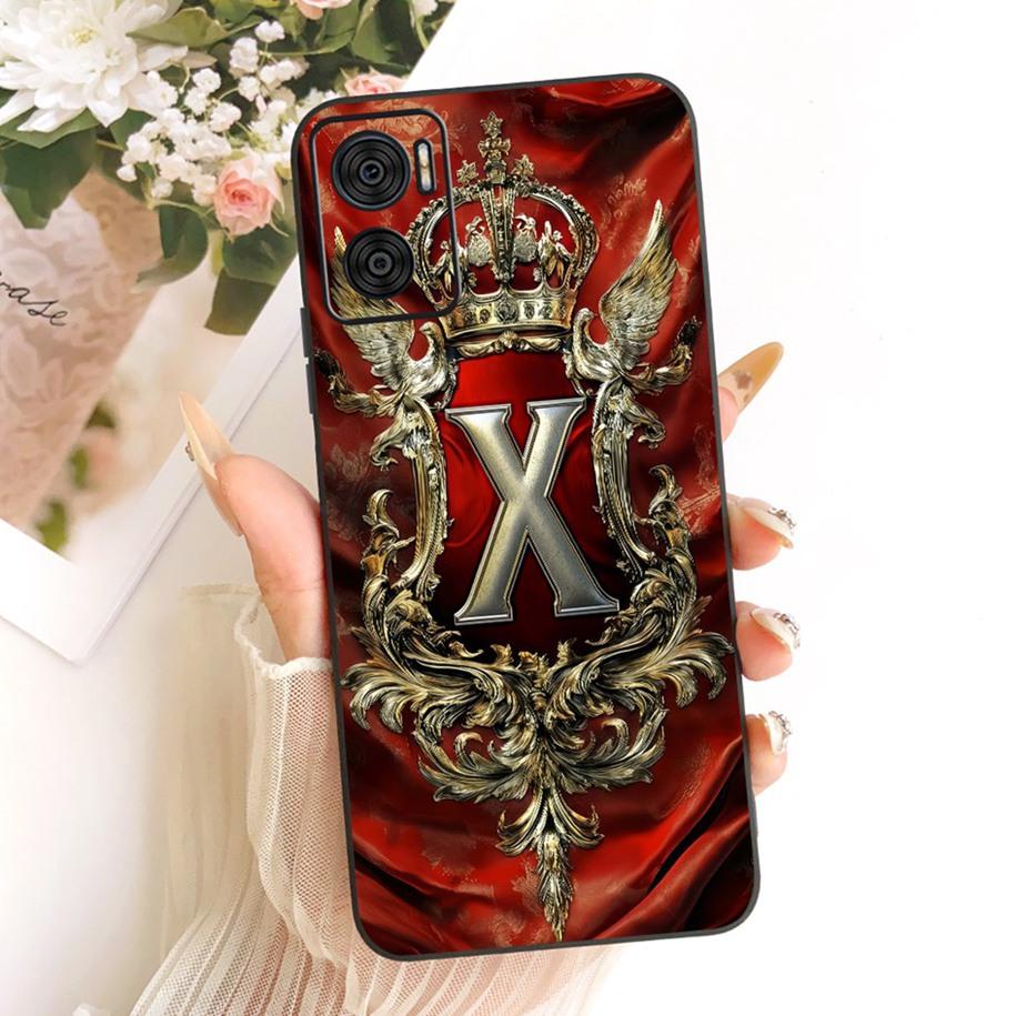 For Motorola Moto E22i E22 E22s Case Luxury Crown Letters Soft Silicone Back Cover For MotoE22 E 22 E 22i E 22s Shockproof Funda