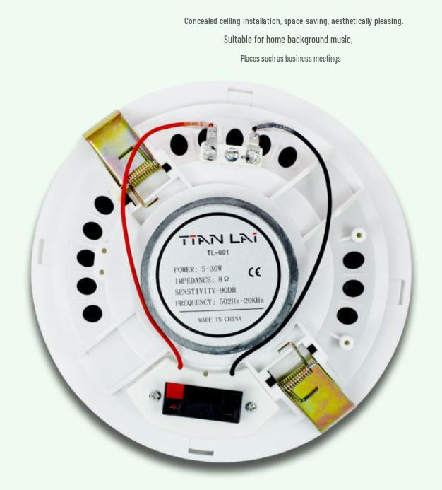 Tianlai 6-Inch Coaxial Ceiling-Mounted Speaker for Home & Commercial Use