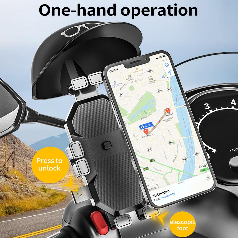 Motorcycle Phone Mount Bike Phone Holder  Scooter Phone Clip for 4.7 "  "  To 7.4 "  "   Smartphones,