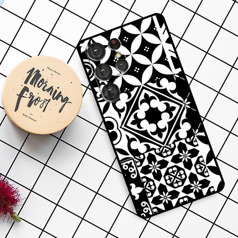 Moroccan Mosai Tile Pattern Case For Samsung Galaxy S23 S21 Ultra S22 S20 FE S8 S9 S10 Note 10 Plus Note 20 Ultra Cover