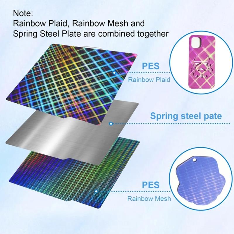 PEI Build Plate Spring Steel Sheet Pei Sheet 257x257 Build Plate Replacement for Lab X1/X1C/P1P/P1S/X1E 3D Printer