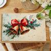 4pcs Vintage Christmas Placemats Festive Bell and Holly Design, Warm Holiday Aesthetic Polyester Fabric 18x12 Inches