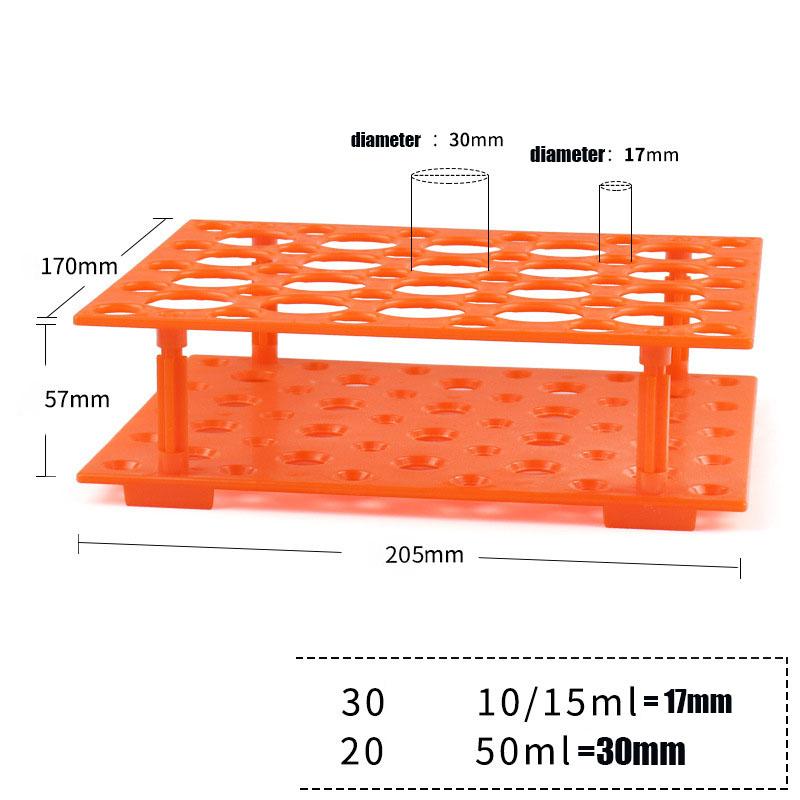 10ML/15ML/50ML Plastic Multi-purpose Detachable Test Tube Rack 18/10 Hole Laboratory Equipment and School Supplies жёлтый