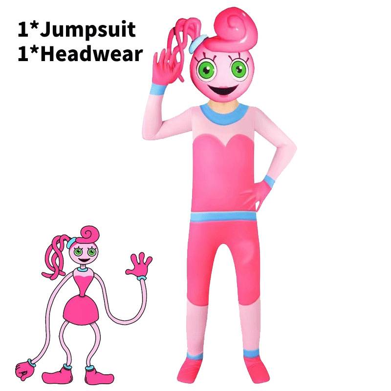 Leketid Poppy Jumpsuit Rollespillantrekk Barn Cosplay Kostymer Fest Halloween