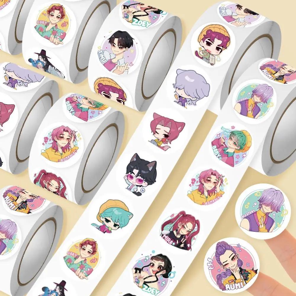500Pcs/Roll Anime KPop Demon Hunters Stickers Demon Hunters Tiger DIY Scrapbooking Phone Luggage Skateboard Waterproof
