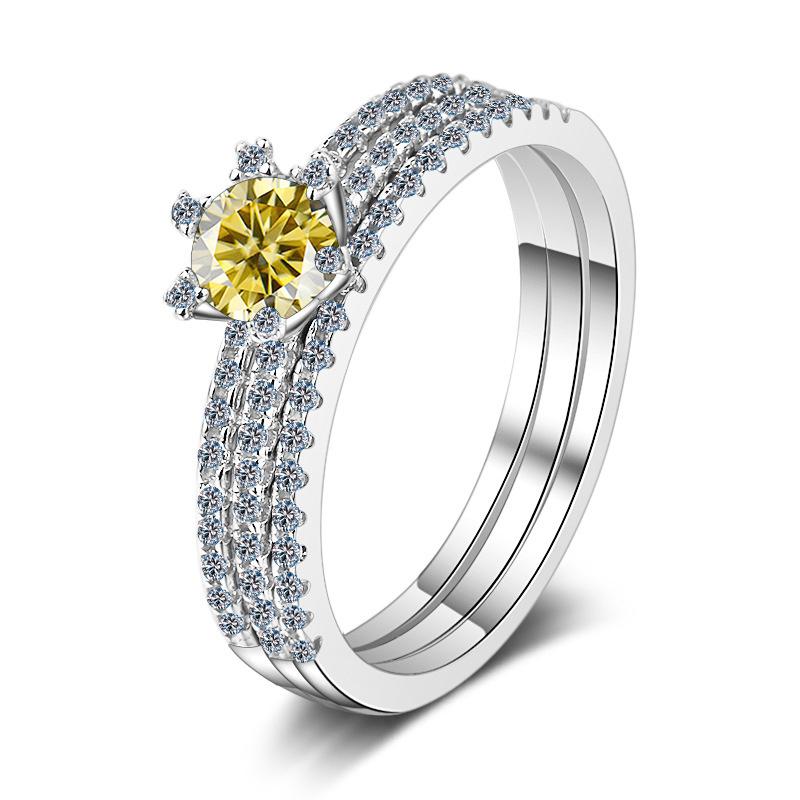 JoyceJelly Women's 0.5 or 1ct D Color Moissanite Diamond Ring Luxury Wedding Engagement Jewelry 925 Sterling Silver Plated Pt950 Gold