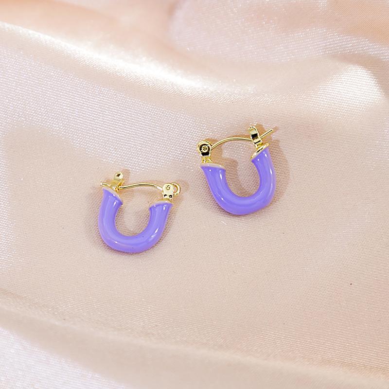 Vintage U-shaped Earrings with French Style and Exquisite Letter Ear Buckles