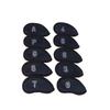 10pcs Golf Iron Covers Set with Numbers Waterproof Golf Head Cover Protective Headcover for Court Exercise Dark Blue