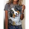 Summer Round Neck 3D Funny Cartoon Animal Print Top Fashionable Casual Short Sleeved Women's T-shirts