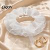 Lace Collar Ruffle And Wrist Cuff Sleeves Set, Vintage Clown Costume, White Victorian Choker Accessories for Halloween Cosplay, Tea Party Style