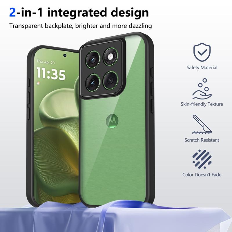 Transparent Silicone Case For Motorola Moto G86 G56 G96 G85 G75 G55 G35 G15 Power G05 PC Back TPU Bumper Shockproof Phone Cover