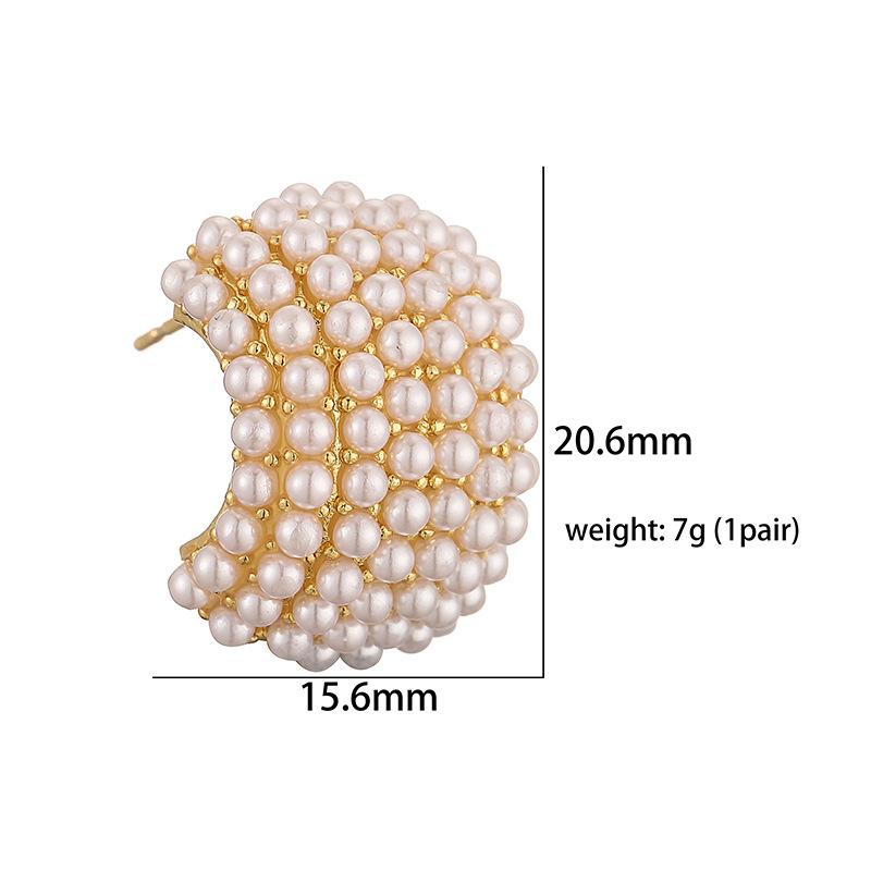 Hot Sale Luxury Jewelry Pearl C-shaped Earrings Korean Fashion Design Women's Earrings