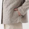 MUJI Kapok Blend Double Gauze Quilted Light Size M Women's Jacket, Beige, (BD103A5S)