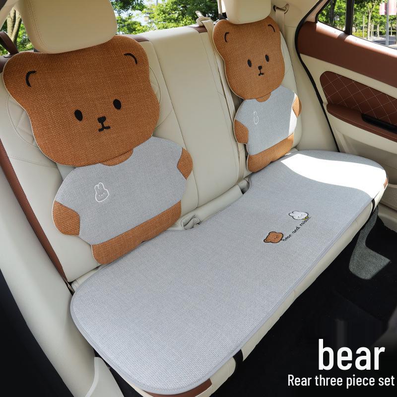 Pernă Scaun Auto Desen Animat - Universală, Bumbac-In Respirabil, Husă Scaun Spate pentru Patru Sezoane