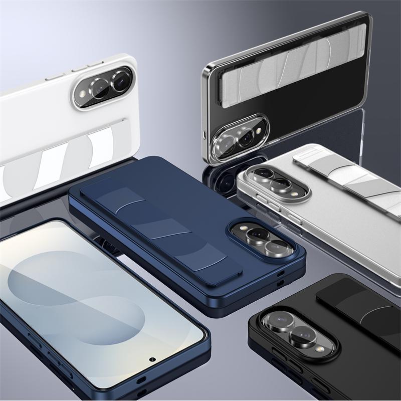 Ultra Thin Frosted Hard PC Silicone Elastic Wristband Phone Case For Samsung Galaxy S25 Edge S24 S23 Ultra Plus Shockproof Cover