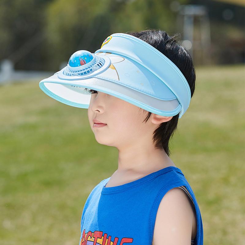 

Childrens Cartoon Style Sun Hat With Fan And Breathable Fabric For Playtime синій