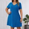 Women's Dress Casual Flowy Dresses V-neck Vocation Boho Beach Sundress