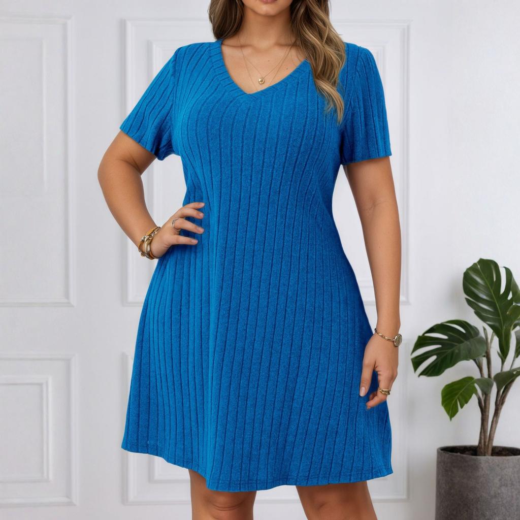 Women's Dress Casual Flowy Dresses V-neck Vocation Boho Beach Sundress