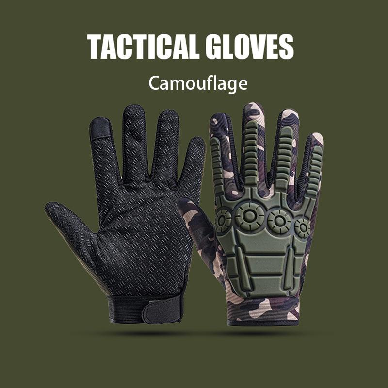 Motorcycle Riding Full Finger Tactical Gloves Outdoor Training Wear-resistant Breathable Anti Slip Protective Motorcycle Gloves камуфляжный
