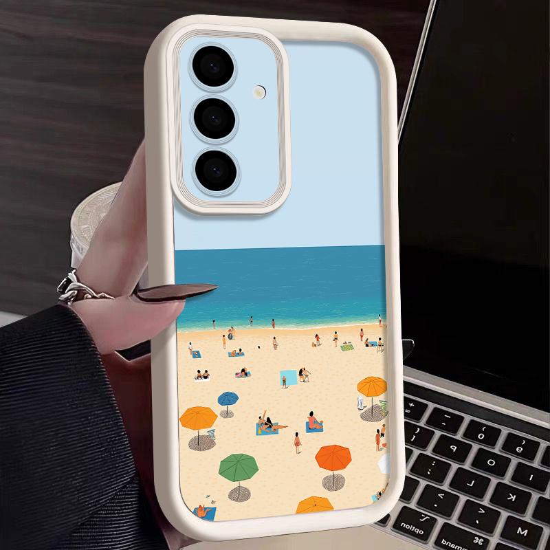 Beach Coast Print Case For Samsung A57 A37 A27 A17 S26 Ultra S25 FE A56 A36 A26 A16 A55 A35 A25 A15 A54 5G S21 S22 S23 S24 Plus Shockproof Cover
