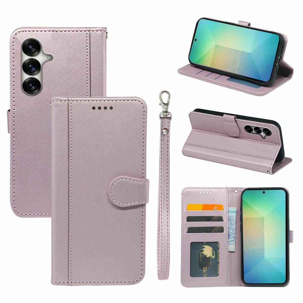 For Samsung Galaxy S26+ Wallet Case Magnetic Snap Leather Phone Cover with Strap