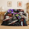 Horror Movie Character Chucky S-Scream Cartoon Flannel Blanket Soft Warm Throw Blanket for Bedroom Living Room Bed Travel Gift