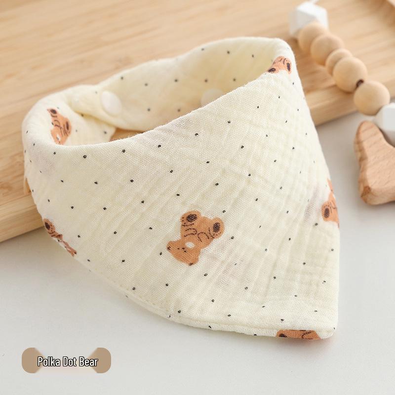 Gekräuselte Baumwollgaze Dreieck Baby Lätzchen & Spucktuch