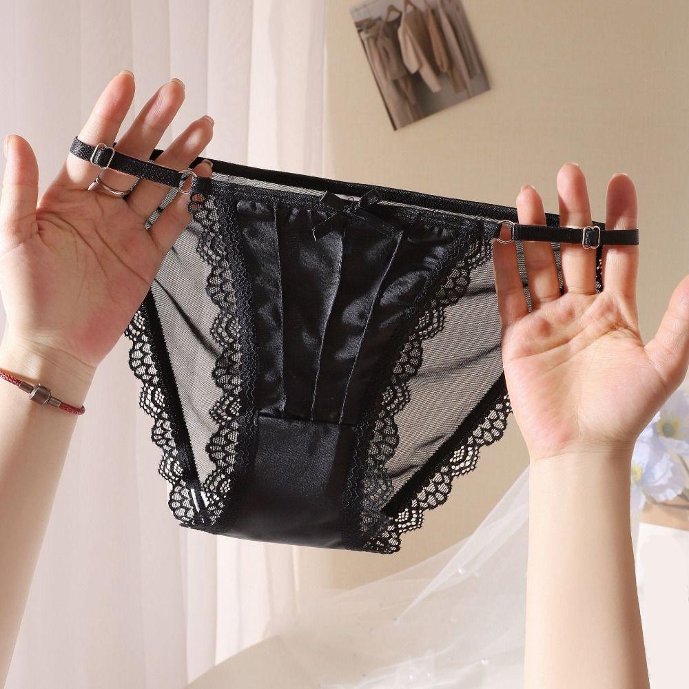 Bow Underwear for Women Low Waist Mesh Briefs Summer Lace Panties  Lady