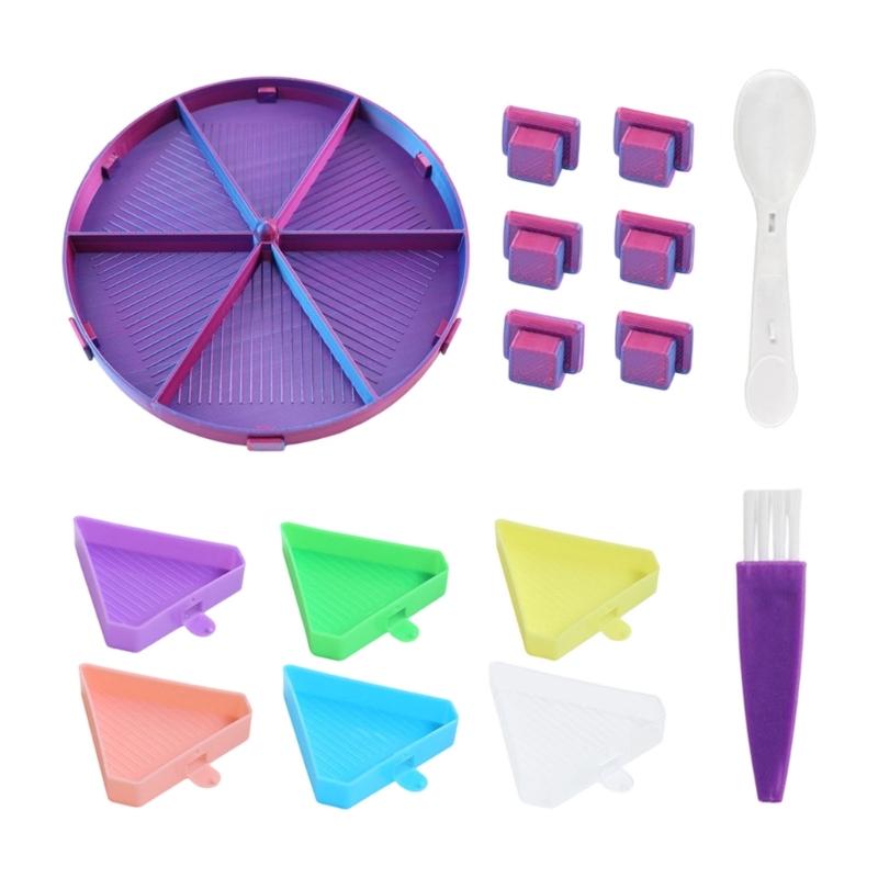 Beads Embroidery Tool Set Polylactic Acid Round Tray for Fast Sifting Multiple Use in Handcraft