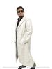 Handmade Formal Casual Workwear Stylish White Men Genuine Leather Trench Coat