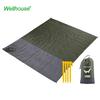 WELLHOUSE Outdoor Moisture-Proof Mat, Foldable Tent Ground Pad, Beach Mat, Portable Storage Bag with Ground Stakes, Army Green, 2.1*2m