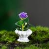 1 Set Mini-Topfpflanzenstatue, klare Textur, dekoratives Harz, zarte Details, Mini-Blumen-Miniatur-Terrassendekoration