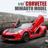 1/32 Corvette Supercar Model Car Metal Diecast  Alloy Car Simulation Pull Back Vehicles Cars Toys for Kids Gifts for Children