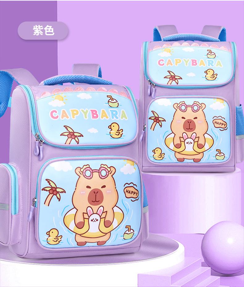 School BagsNew Children's , Cute Cartoon Backpack for Primary School Students In Grades 1-3, Burden Reduction and Spine Protection Space Back.