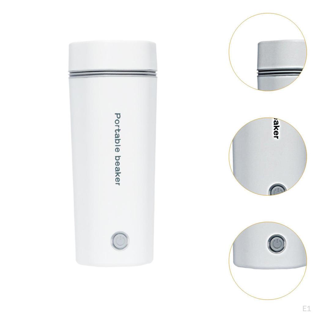 Portable Electric Kettle Leakproof Travel for Traveling Auto Car Home White