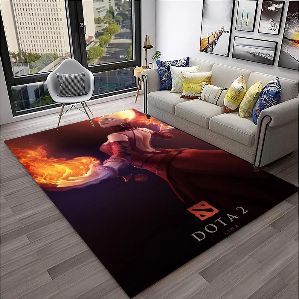 3D Klassiker Spiel Dota2 Gamer HD Teppich für Zuhause Wohnzimmer Schlafzimmer Sofa Fußmatte Dekor, Kinder Spielbereich Teppich Rutschfeste Bodenmatte