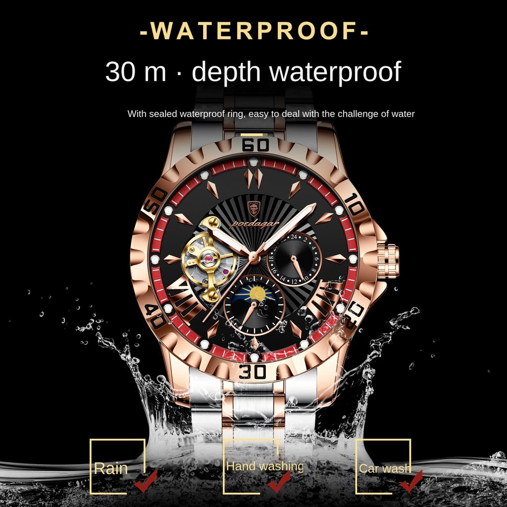 Topmarke Herren Automatische Mechanische Multifunktionale Herrenuhr Leuchtend Wasserdicht Modeuhr