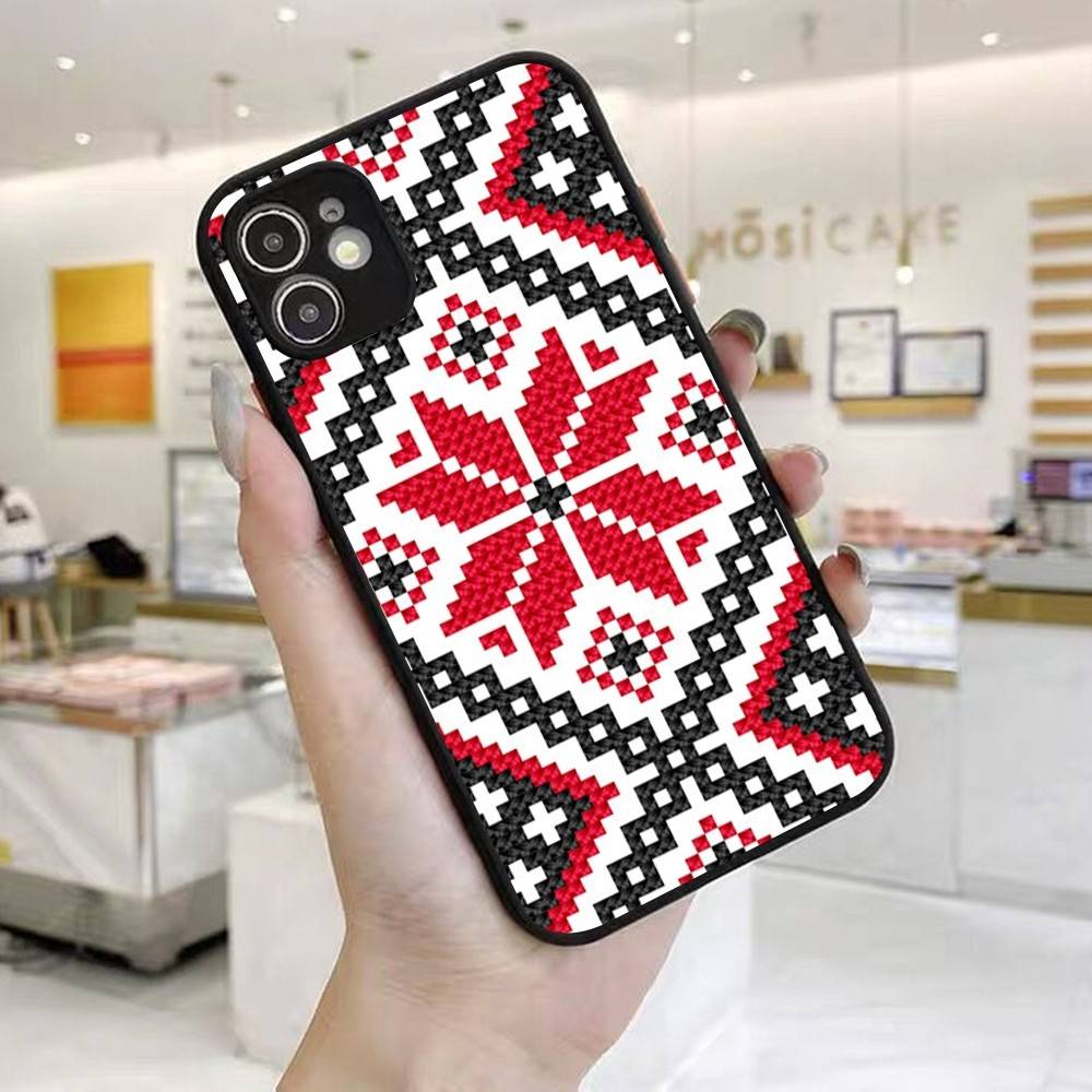 U-Ukraine Ornament Pattern Phone Case For IPhone 16 15 14 X XR XS 7 8 Plus 11 12 13 Pro MAX 13mini Matte Shockproof Case