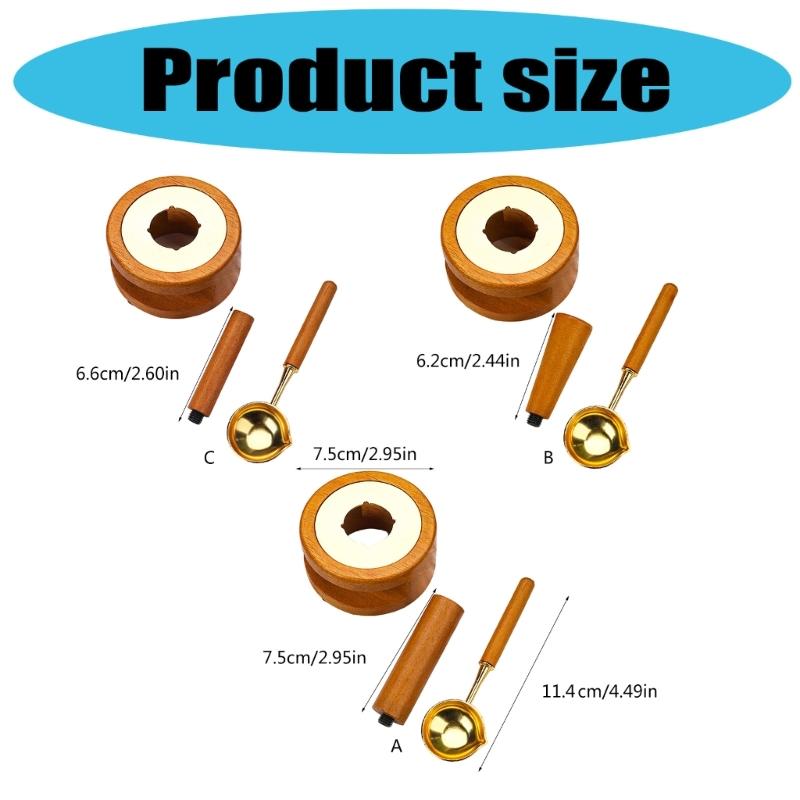 3 Pcs Wax Stamp Seal Kits Wax Seal Warmer with Melting Spoon Melt Stove Pot Furnace Tool for Letter Envelope Stamp