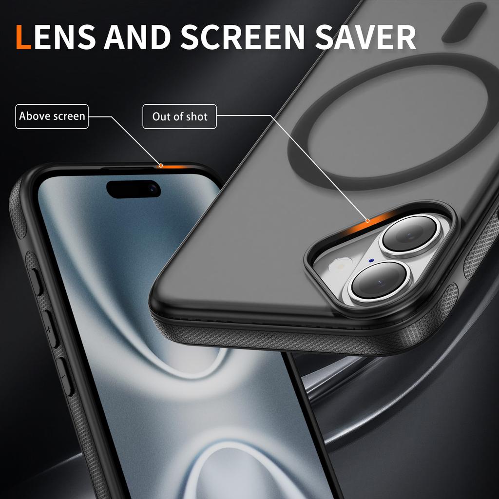 For iPhone 17 Case PC + TPU Skin Touch Anti-drop Phone Cover Compatible with MagSafe