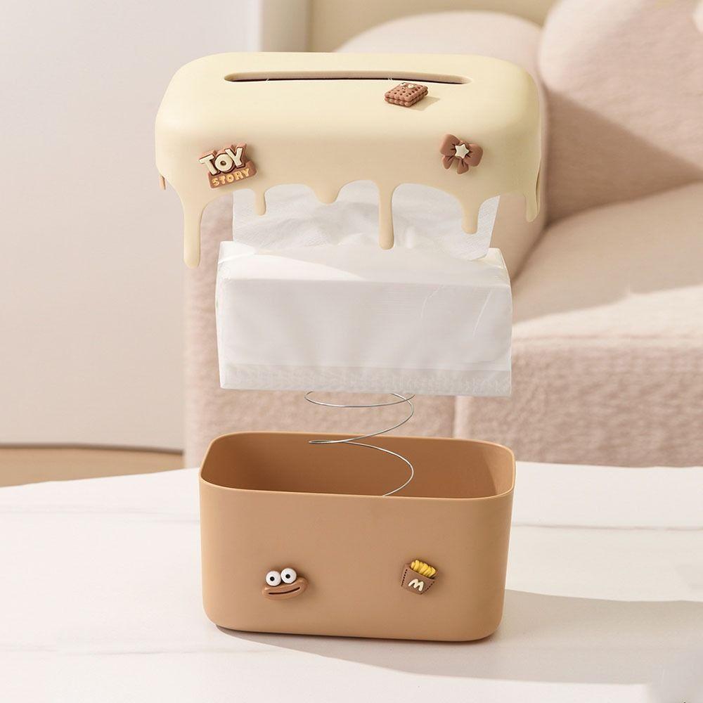 Cream Style Paper Towel Holder Plastic Napkin Storage Case Nordic Paper Towel Dispenser  Household