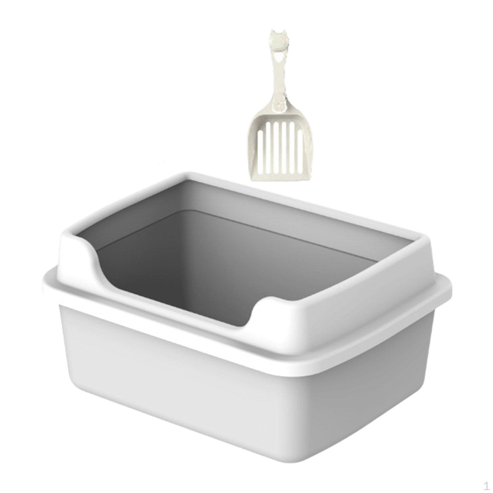 

Cat with Frame Splashproof Removable Pet Supplies Portable Litter Tray Kitty Pan for Cats Gray M 38x29x18.5cm