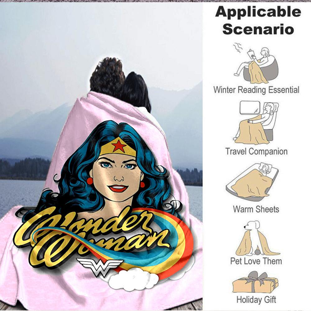 1ks Wonder Woman, Superhrdinská deka Polyesterové vlákno, Celoroční pohodlí na pohovku, Postel, Kancelář, Auto, Kempování Ideální domácí dekorace a dárek, Pohodlí v kanceláři