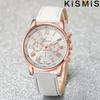 KISMIS Fashion Geneva Three-Eye Six-Pin Roman Numerals Quartz Watch, Casual Couple Watch for Women & Men