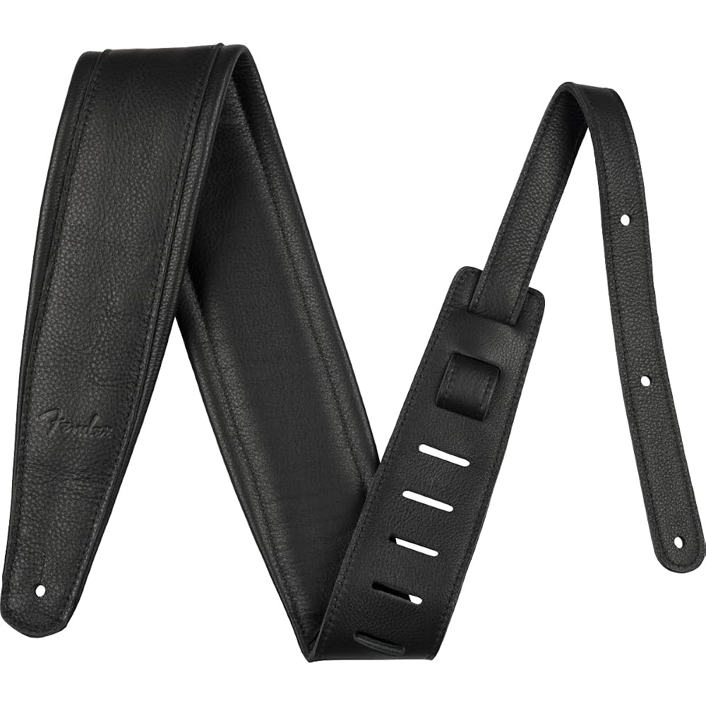 Fender / 3.5  Premium Leather Strap Black Fender [High-Quality Leather Strap] [Made in USA]