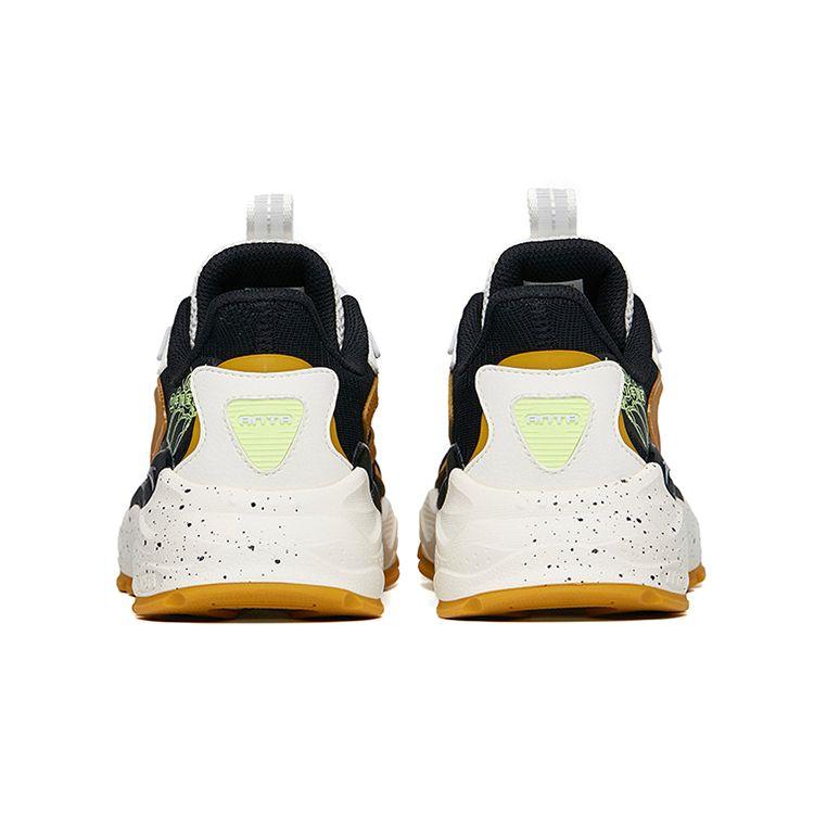 Anta Comfortable Versatile Non-Slip Shock Absorbing Wear-Resistant Kids Casual Shoes Kids Casual Shoes Black White Yellow 312228808-4